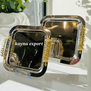 Bandeja Decorativa Ovalada de Metal con Asas Florales, Diseño Tradicional, Paquete Individual - Product Image 4