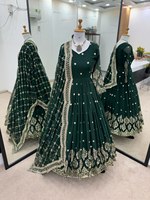 Meilleures ventes : Vêtements traditionnels indiens de créateur pour femmes, en modal, rayonne et georgette, imprimés, brodés, avec bordure en dentelle, multicolores, décontractés