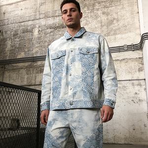 Men's Denim Tracksuits Sets Button <b>Down</b> Closure Front Denim Jackets & <b>Pants</b> Sets Premium Sale 2 Piece Denim Tracksuit For Men - Product Image 5