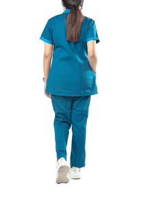 Uniforme médical personnalisé avec logo, en tissu extensible polyester et élasthanne, manches courtes, facile d'entretien, anti-plis, pour femmes, hommes et unisexe - Product Image 2