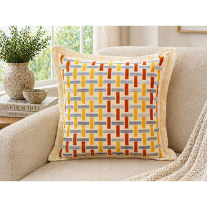 Premium Cotton Turner Embroidered Cushion <b>Cover</b> | Luxury Decorative <b>Throw</b> Pillow <b>Cover</b> for <b>Sofa</b>, Living Room & Home Decor - Product Image 2