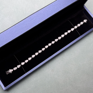 Bracelet en diamant taille poire, argent 925, classique pour femme, certifié IGI, couleur D, diamants cultivés en laboratoire - Product Image 5