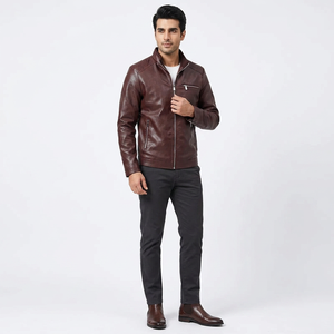 Men's Fashion Casual PU Leather <b>Jackets</b> Stand Collar Warm Biker Outwear Handsome Style in Canvas Fabric <b>jacket</b> for men - Product Image 1