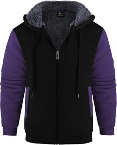 Sweat-shirt à capuche noir avec manches grises et bordure contrastante, fermeture éclair intégrale, vêtement décontracté pour adultes, usage promotionnel hiver - Product Image 3