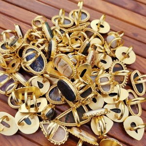 Classic <b>Indian</b> Supplier Brass Natural Stone Gemstone <b>Ring</b> for Unisex Evening Events and Formal Wear - Product Image 4