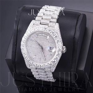Hot sale Custom Logo Moissanite <b>Diamond</b> <b>Watch</b> End Luxury Wristwatch with Full Stone Setting for Unisex Available At Best Price - Product Image 5