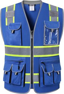 Chaleco de Seguridad Reflectante de Alta Visibilidad, Clase 3 ANSI EN ISO 20471, 100% Poliéster, Unisex, para Trabajo y Construcción - Product Image 2