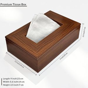 Modern <b>Marble</b> Wood Grain Resin Tissue Box Cover Rectangle Facial Tissue Holder Decorative <b>Table</b> Organizer Easy Refill for Home - Product Image 1