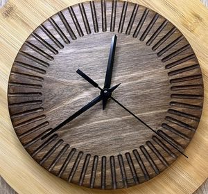 Warm Rustic Scandinavian <b>Decor</b>, Natural Walnut Wood <b>Wall</b> <b>Clock</b>, Artisan Handmade <b>Clock</b> - Product Image 6