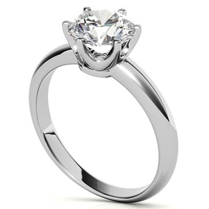 Anillo Clásico de 6 Puntas en Oro Blanco de 10K con Moissanita de Corte Brillante Redondo de 1.3 Quilates, Anillo de Compromiso Solitario - Product Image 4