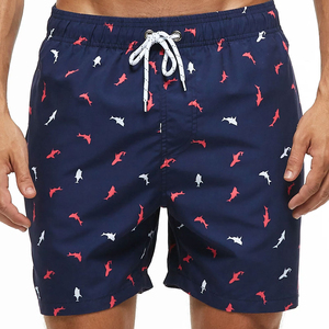Shorts de bain pour hommes à imprimé requin, séchage rapide, taille élastique, pour la plage et le surf, décontractés, OEM - Product Image 1