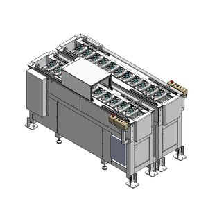 ระบบอัตโนมัติสำหรับจัดเรียงชิ้นงานด้วยหุ่นยนต์ความแม่นยำสูง สายพานสแตนเลสปรับความเร็วได้ พร้อมระบบลำเลียงแบบโซ่แบ่งส่วน กำลัง 1/4 แรงม้า - Product Image 1