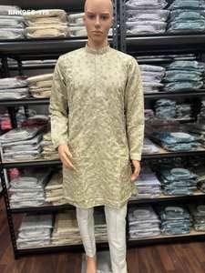 Colección de Kurta-Payjama de Seda Real con Bordado y Lentejuelas, la Mejor Tela para Festivales, Proveedor y Exportador Mundial - Product Image 3