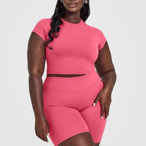 T-shirts courts pour femmes de qualité supérieure, en coton et élasthanne, à manches courtes, respirants, décontractés, streetwear, vente en gros, OEM - Product Image 3