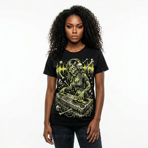 Camiseta de Mujer con Diseño de Calavera de Animal, Gráfico de Lobo de Fuego, Diseño de Criatura Mítica, Algodón de Alta Densidad, Estilo Vintage, Moda Urbana - Product Image 3