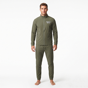 Men's Nylon Polyester Sports Tracksuit Zip Stand Collar <b>Jacket</b> Jogger Set Custom <b>Reflective</b> Logo Training Sportswear Clothing - Product Image 1