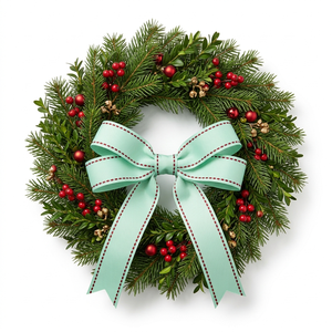 OEM Custom 25mm Mint Green Red Edge Stitch Grosgrain <b>Ribbon</b> for Baby Shower Gift Packaging Hair Bows Sewing Export Supplier - Product Image 1