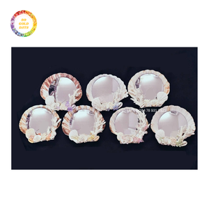 Miroir à main décoratif en coquillages irlandais, miroir de vanité fait main en coquillages naturels, décoration de maison de plage ou de bord de mer - Product Image 6