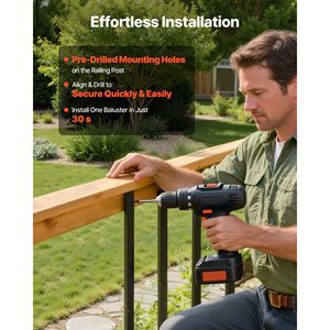 Paquete de 61 Balaustres de Acero Galvanizado de 32.28 Pulgadas, Balaustres para Barandillas, Balaustres Rectangulares Huecos para Terrazas, Perfiles de Acero para Escaleras - Product Image 5