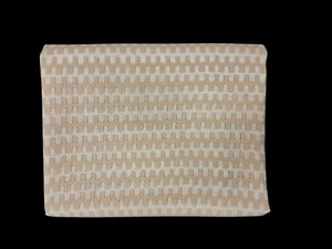 Tissu en nylon de haute qualité, beige et blanc, style crochet géométrique - Matière en maille texturée 3D pour shrugs et superpositions de créateurs - Product Image 3