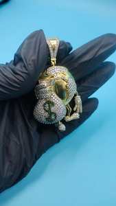 Colgante de Bolsa de Dinero con Moissanita Iced Out, Chapado en Oro, Estilo Hip Hop, Plata de Ley 925, Joyería Fina, Regalo para Amigos - Product Image 3