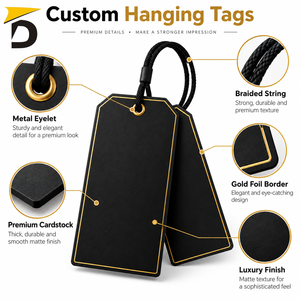 Etiquetas colgantes de moda personalizadas que ofrecen un diseño elegante, material premium y una impresión de calidad para boutiques de ropa y empaques de prendas. - Product Image 6