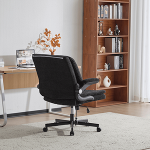 Criss Cross Legged <b>Office</b> <b>Chair</b> with Dynamic Airbag Lumbar Support Flip up Back and Flip Arm Wide Seat Desk <b>Chair</b> - Product Image 6