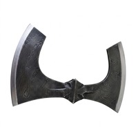 Épée à double lame en acier Damas forgé à la main, sculptée, Dark Hammer - Objet d'art antique de collection