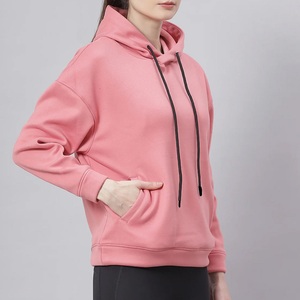 เสื้อสเวตเชิ้ตมีฮู้ดสำหรับผู้หญิง สีพื้น ผ้าฝ้ายขนแกะ ลำลอง มีกระเป๋า ทรงปกติ ใส่ได้ในฤดูใบไม้ผลิ มีซับใน แห้งเร็ว ระบายอากาศได้ดี - Product Image 2