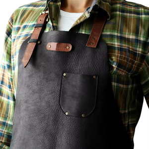 Heavy Duty Genuine Leather Working <b>Apron</b> For Chef & Butcher Heat Resistant & Flame Resistant Bib <b>BBQ</b> <b>Apron</b> - Product Image 3