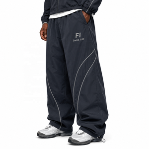Custom <b>Polyester</b> Blank Oversized Reflective men's pants Waterproof Windproof Track Pants Lightweight Nylon <b>Jogger</b> Sweatpants - Product Image 2