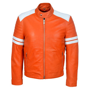 Chaqueta de Cuero Genuino de Cordero para Hombre, Estilo Café Racer, Casual, de Moda, para Motocicleta, Fabricación al por Mayor OEM ODM - Product Image 5