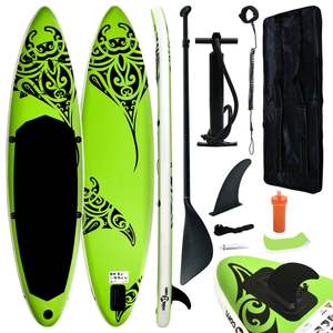 Set di Stand-Up Paddleboard Gonfiabile Verde 144.1"x29.9"x5.9" con Accessori - Product Image 1