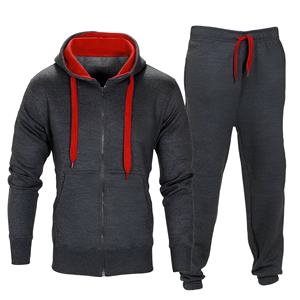 Ensemble de survêtement à capuche pour homme, fermeture éclair, vêtements de sport confortables, durables, décontractés, pour l'entraînement, le jogging, le quotidien - Product Image 6