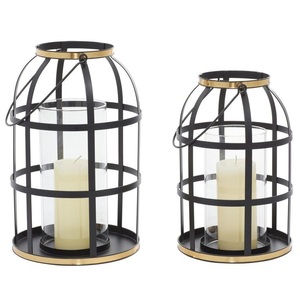 Wholesale Selling Portable Eco-Friendly <b>Large</b> Size Metal <b>Candle</b> Lantern With Black & Gold Finish <b>Candle</b> Lantern for Wedding - Product Image 2