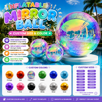 Ballon miroir gonflable irisé, sphère en PVC, décoration de mariage, fête de Noël, gros ballons décoratifs brillants en forme d'œuf
