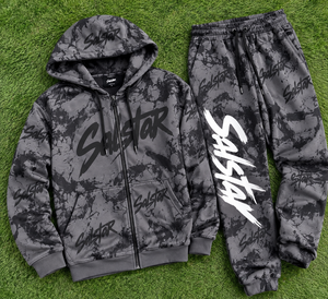 Ensemble de survêtement camouflage imprimé sur toute la surface personnalisé pour homme, sweat à capuche zippé et pantalon de jogging, vêtements de sport, streetwear - Product Image 6