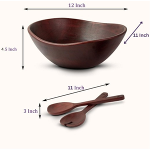 Ensemble de saladiers en bois d'acacia de haute qualité, design moderne, bols de service pour cuisine et salle à manger, faits à la main au Vietnam, personnalisables, pour fêtes et événements. - Product Image 3