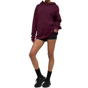 Sweat à capuche personnalisé tendance pour femme, pull décontracté mi-lourd, streetwear, OEM, marque privée, mélange de coton, fournisseur de sweats à capuche personnalisés - Product Image 5