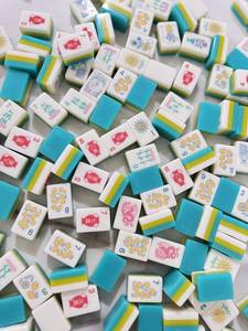 Tuiles de Mahjong Personnalisées en Résine Traditionnelle, Ensemble Artisanal Artistique de Collection, Pièces à Motifs Verts et Blancs NOUSHAD - Product Image 4