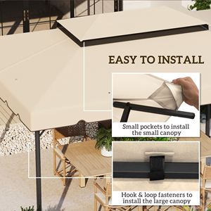 12.8FT X 9.5FT White Portable Gazebo Replacement <b>Canopy</b> Top Cover with Double Vented <b>Roof</b> for Garden Patio Outdoor (TOP ONLY) - Product Image 5