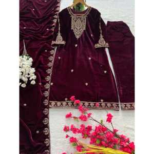 Hermoso conjunto de traje de Parte superior inferior y Dupatta para mujer para fiestas - Product Image 5