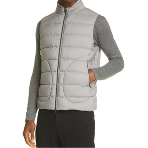 Chaleco Acolchado Ligero para Hombre, Color Gris Claro, de Poliéster, con Cuello, Sin Mangas, Transpirable, Suave, Informal, para Invierno - Product Image 3
