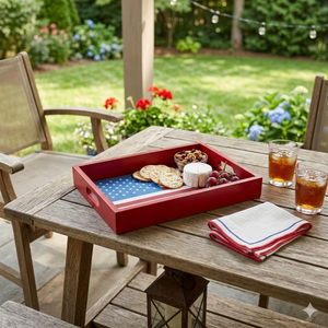 Wholesale Top Trending Lacquered Decorative USA Flag Serving <b>Tray</b> for 4th of July Made in Vietnam - Product Image 3