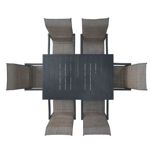 Set da Pranzo da Esterno 7 Pezzi in Ferro per Bistrò e Patio, con Sedie Girevoli e Tavolo da Giardino per Tutte le Stagioni - Product Image 1