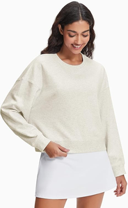 Sudadera de Mujer con Cuello Redondo Gris Personalizada de Primera Calidad, con Lazo y Mangas Largas, Sudadera y Hoodie Deportivo para Mujer - Product Image 5