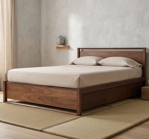 Alpen Teak Queen/King Soft <b>Bed</b> <b>Platform</b> <b>Bed</b> <b>Frame</b> Built-in Storage Durable Eco-Friendly Solid Wood Modern Bedroom Furniture - Product Image 4