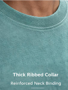 Camiseta de punto de algodón 100% de dos tonos, 280g, cuello redondo, estampada con serigrafía, estilo urbano, transpirable, de secado rápido, corte regular, al por mayor - Product Image 6