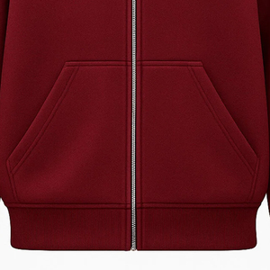 Sudadera con capucha personalizada con cremallera completa, negra, lisa, con hombros caídos y estampado en relieve para hombre - Product Image 5
