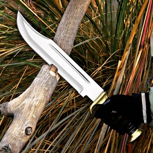 มีดล่าสัตว์ UA Supplies Dunde ใบมีดเหล็กคาร์บอน ด้ามหนัง ใบมีดแบบ Fixed Blade ปลายแหลม ความยาวรวม 18 นิ้ว มีดสำหรับกิจกรรมกลางแจ้ง - Product Image 3
